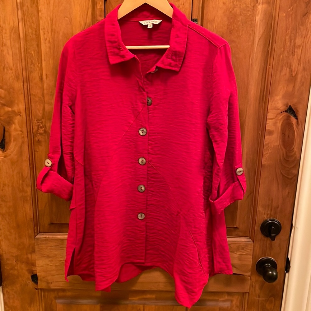 John Mark Button Down Red Top. - image 1